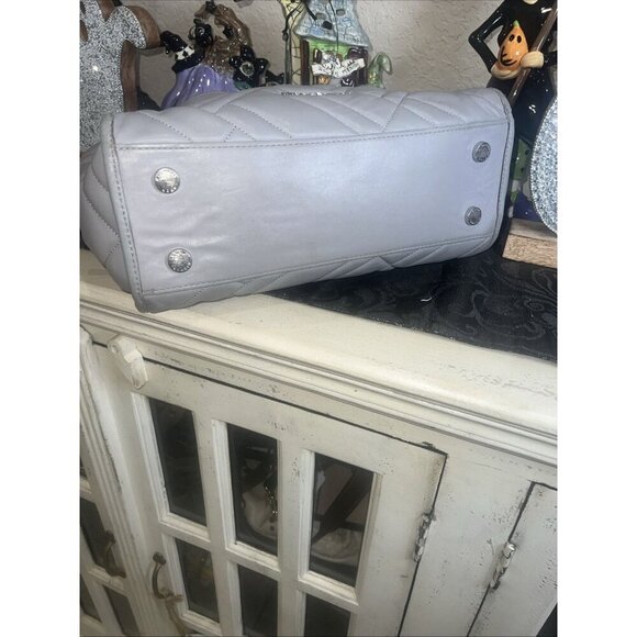 Michael Kors Kathy Gray Quilted Satchel Shoulder Tote Handbag - Picture 3 of 14